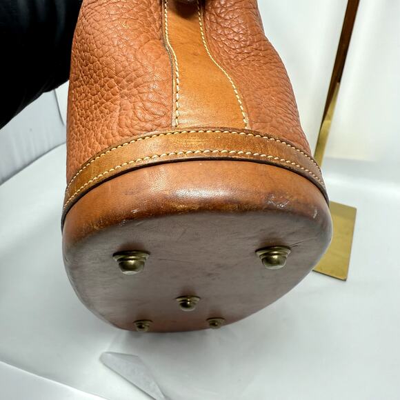 Dooney & Bourke Norfolk Bag Purse Brown Leather Double Handle VTG Durable - Picture 12 of 16